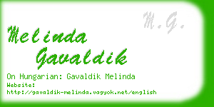 melinda gavaldik business card